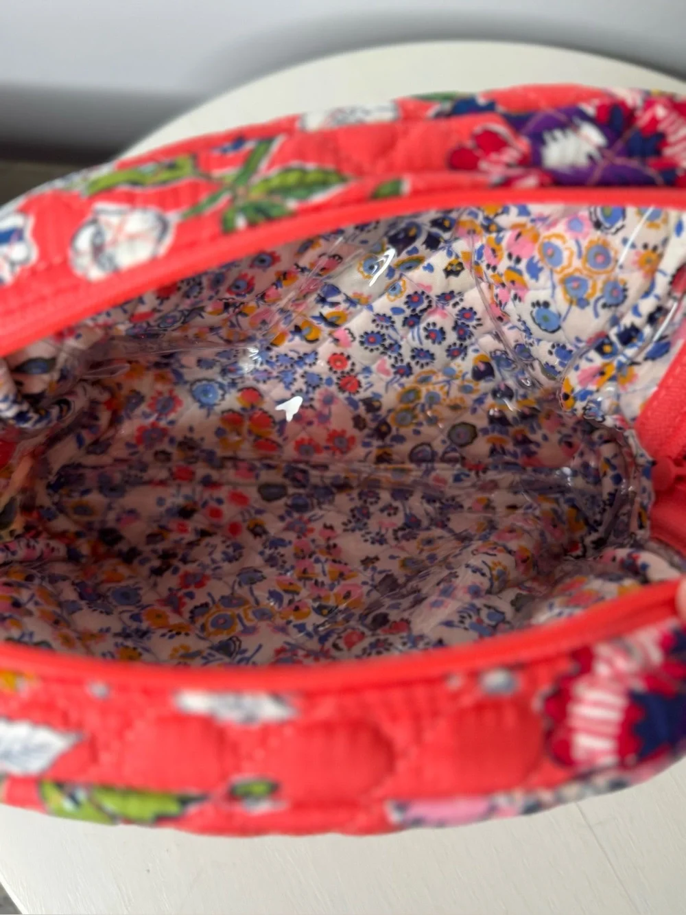 Vera Bradley Coral Floral Iconic Cosmetic Bag